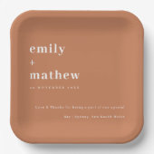 Minimale moderne Oranje typografie Papieren Bordje (Voorkant)