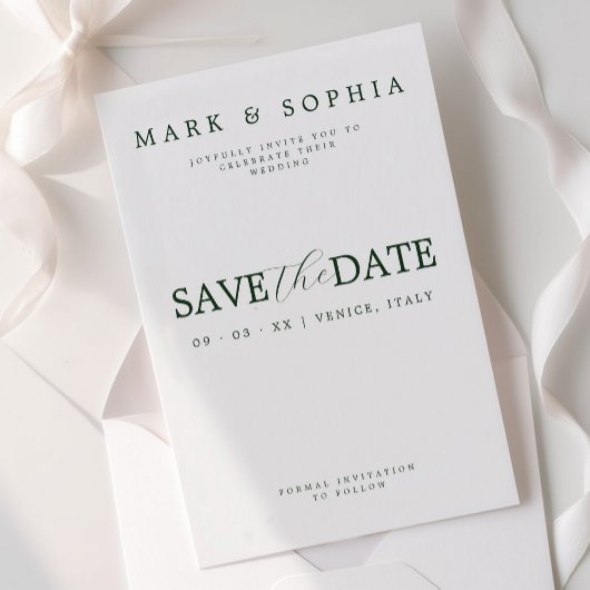 Minimale moderne oude geld Bespaar de datum Save The Date