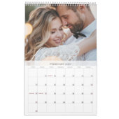 Minimale Moderne Paar Bruiloft Foto's Keepsake Kalender (Feb 2027)