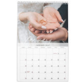 Minimale Moderne Paar Bruiloft Foto's Keepsake Kalender (Jan 2027)