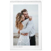 Minimale Moderne Paar Bruiloft Foto's Keepsake Kalender (Hoes)