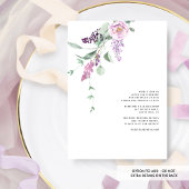 Minimale, moderne Paarse Mauve Pastel Floral Weddi Kaart