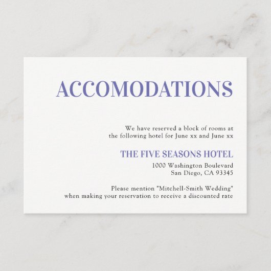 Minimale moderne Paarse weddenschappen Informatiekaartje (Voorkant)