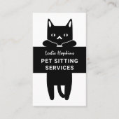 Minimale moderne pakketdiensten | Zwarte kat Visitekaartje (Voorkant)