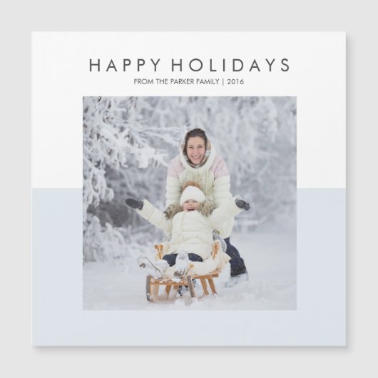 Minimale moderne Pastel Blue en White Holiday Foto (Voorkant)