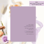 Minimale moderne perzik, crème, Paarse bloemen bru Kaart