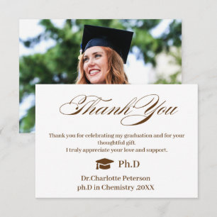 Minimale moderne PhD afstudeer dankkaart Bedankkaart