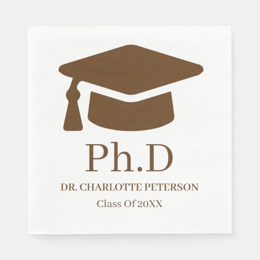 Minimale Moderne PhD Afstudeer Servetten (Voorkant)