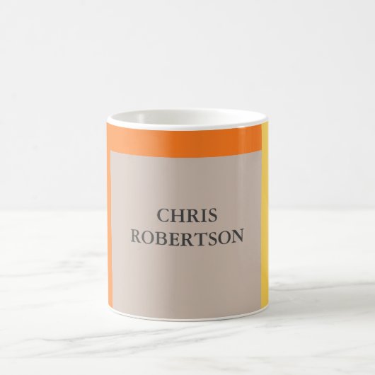 Minimale moderne platte Jouw naam Koffiemok (Center)