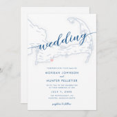 Minimale Moderne Popponesset Inn Kaart Bruiloft (Voorkant / Achterkant)