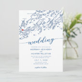 Minimale moderne Portland Maine kaart bruiloft (Staand voorkant)