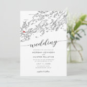 Minimale moderne Portland Maine kaart bruiloft (Staand voorkant)
