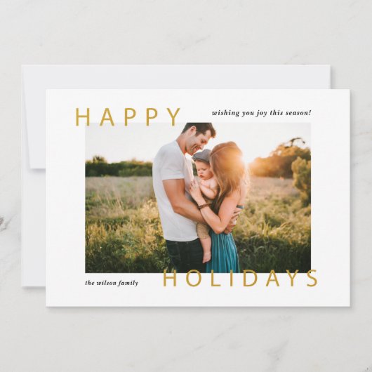 Minimale moderne Prettige feestdagen foto Feestdagenkaart (Voorkant)