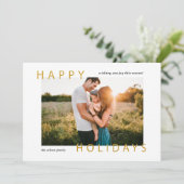 Minimale moderne Prettige feestdagen foto Feestdagenkaart (Staand voorkant)