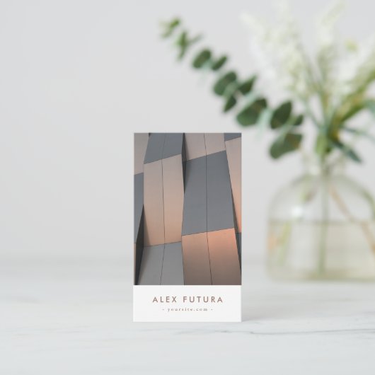 Minimale moderne Pro Design Architecture Qr-code Visitekaartje (Staand voorkant)