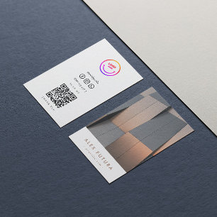 Minimale moderne Pro Design Architecture Qr-code Visitekaartje