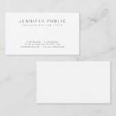 Minimale moderne, professionele legante witte plaa visitekaartje (Voorkant / Achterkant)