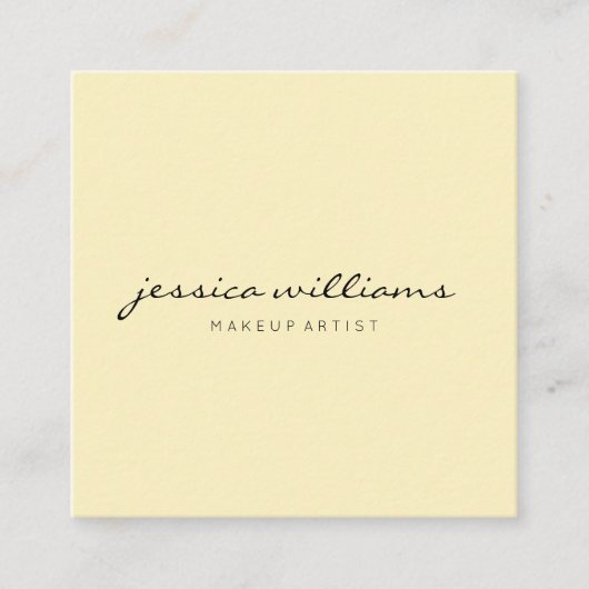 Minimale moderne professionele pasteelgeel vierkante visitekaartje (Voorkant)