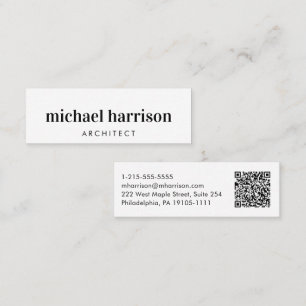 Minimale moderne professionele QR-code Mini Visitekaartje