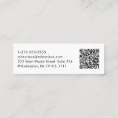 Minimale moderne professionele QR-code Mini Visitekaartje (Achterkant)