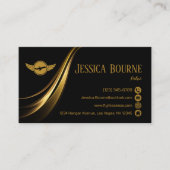 Minimale Moderne Professionele QR Code Pilot Gold Visitekaartje (Voorkant)