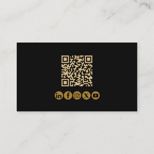 Minimale Moderne Professionele QR Code Pilot Gold Visitekaartje (Achterkant)