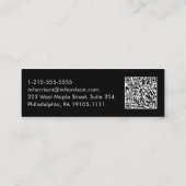 Minimale moderne professionele QR-code zwart Mini Visitekaartje (Achterkant)