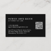 Minimale moderne professionele QR-code zwart Visitekaartje (Voorkant)