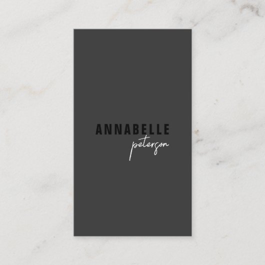 Minimale moderne professionele QR-code zwart Visitekaartje (Voorkant)