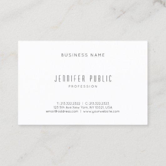 Minimale moderne professionele Sjabloon legant Visitekaartje (Achterkant)