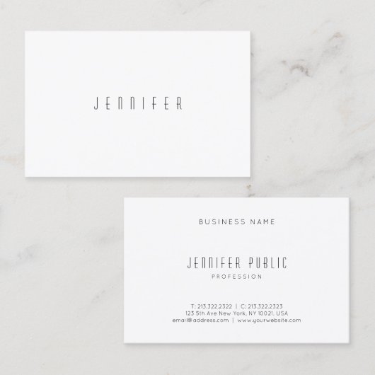 Minimale moderne professionele Sjabloon legant Visitekaartje (Voorkant / Achterkant)