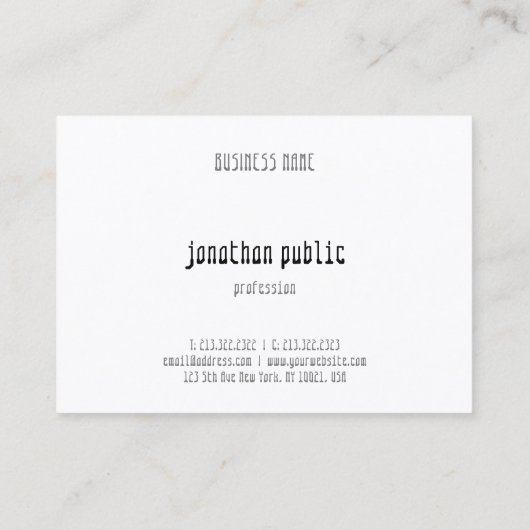 Minimale moderne professionele Sjabloon Visitekaartje (Achterkant)