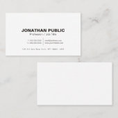 Minimale moderne, professionele zwarte matte visitekaartje (Voorkant / Achterkant)