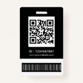 Minimale moderne Qr Barcode Foto voor werknemers Badge (Achterkant)