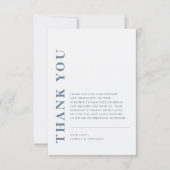 Minimale moderne QR-code blauw & wit bruiloft Bedankkaart (Voorkant)