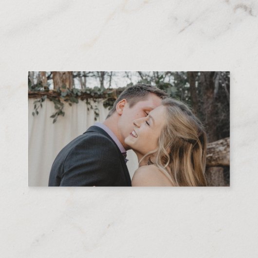 Minimale moderne QR-code bruiloft RSVP Informatiekaartje (Achterkant)