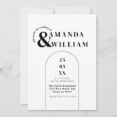 Minimale moderne QR-code Eenvoudige bruiloft Kaart (Voorkant)