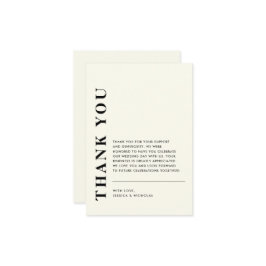 Minimale moderne QR-code Elegante bruiloft Bedankkaart