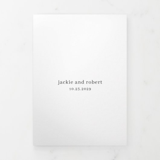 Minimale moderne QR-code foto bruiloft Drieluik Uitnodiging (Cover)