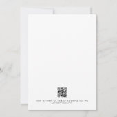 Minimale moderne QR-code foto bruiloft Save The Date (Achterkant)