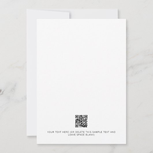 Minimale moderne QR-code foto bruiloft Save The Date (Achterkant)