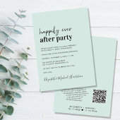 Minimale moderne QR Code Mint Wedding Reception Kaart
