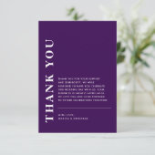 Minimale moderne QR-code Paarse bruiloft Bedankkaart (Staand voorkant)