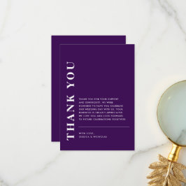 Minimale moderne QR-code Paarse bruiloft Bedankkaart