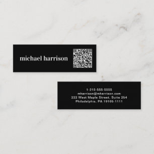Minimale moderne QR Code Professional Mini Visitekaartje