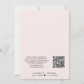 Minimale moderne QR-code roze bruiloft Kaart (Achterkant)