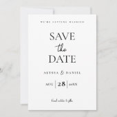 Minimale moderne QR-code trouwwebsite met één foto Save The Date (Voorkant)