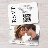 Minimale moderne QR-code voor foto-bruiloft RSVP Informatiekaartje
