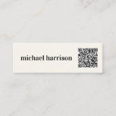 Minimale moderne QR-code voor typografie Mini Visitekaartje (Voorkant)