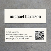 Minimale moderne QR-codecrème Mini Visitekaartje